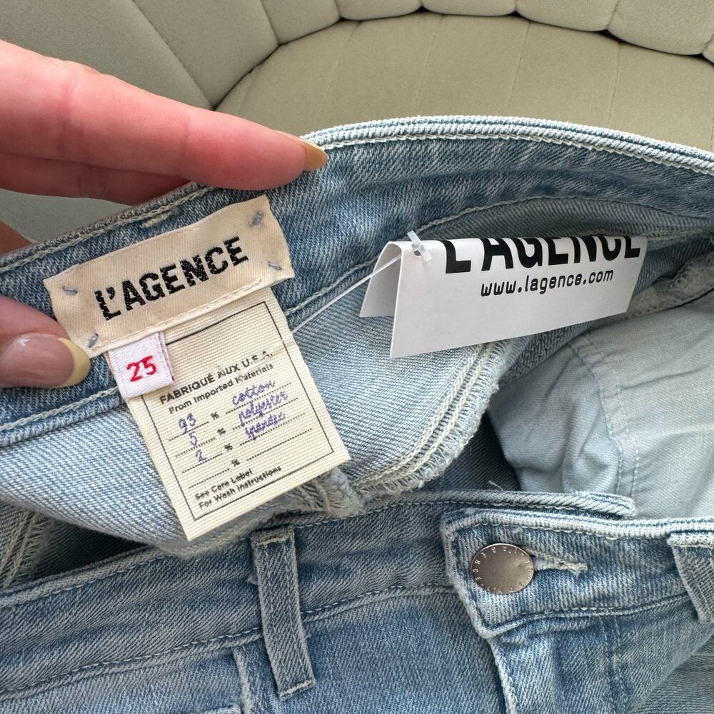 L'Agence‎ Ruth High Rise Straight Raw Hem Jeans - Picture 10 of 11